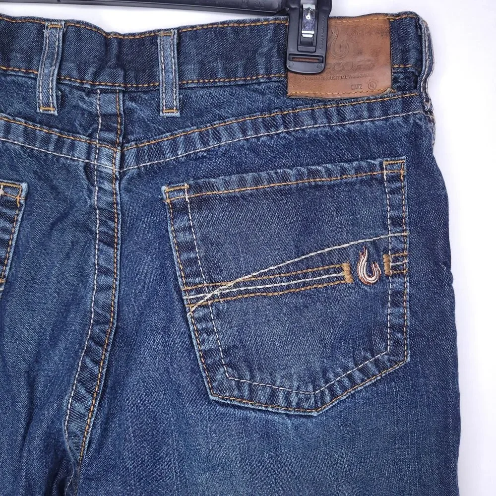 Lapco FR Jeans Mens 36x30 Blue Straight Leg